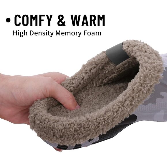 Women Camo Dark Clogs Waterproof Winter Fuzzy Slippers Classic Fur Lined - Picture 3 of 5